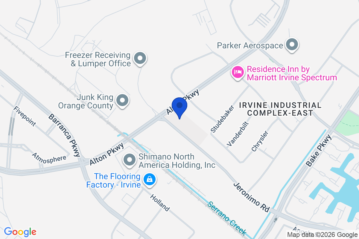 Map showing the location of Chapman University School of Pharmacy in Irvine, Ca