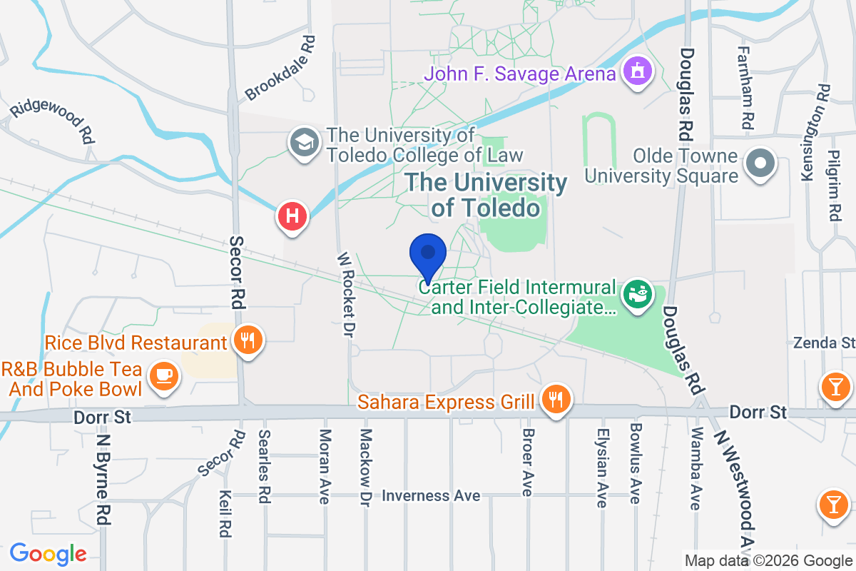 Map showing the location of University of Toledo in Toledo , Ohio