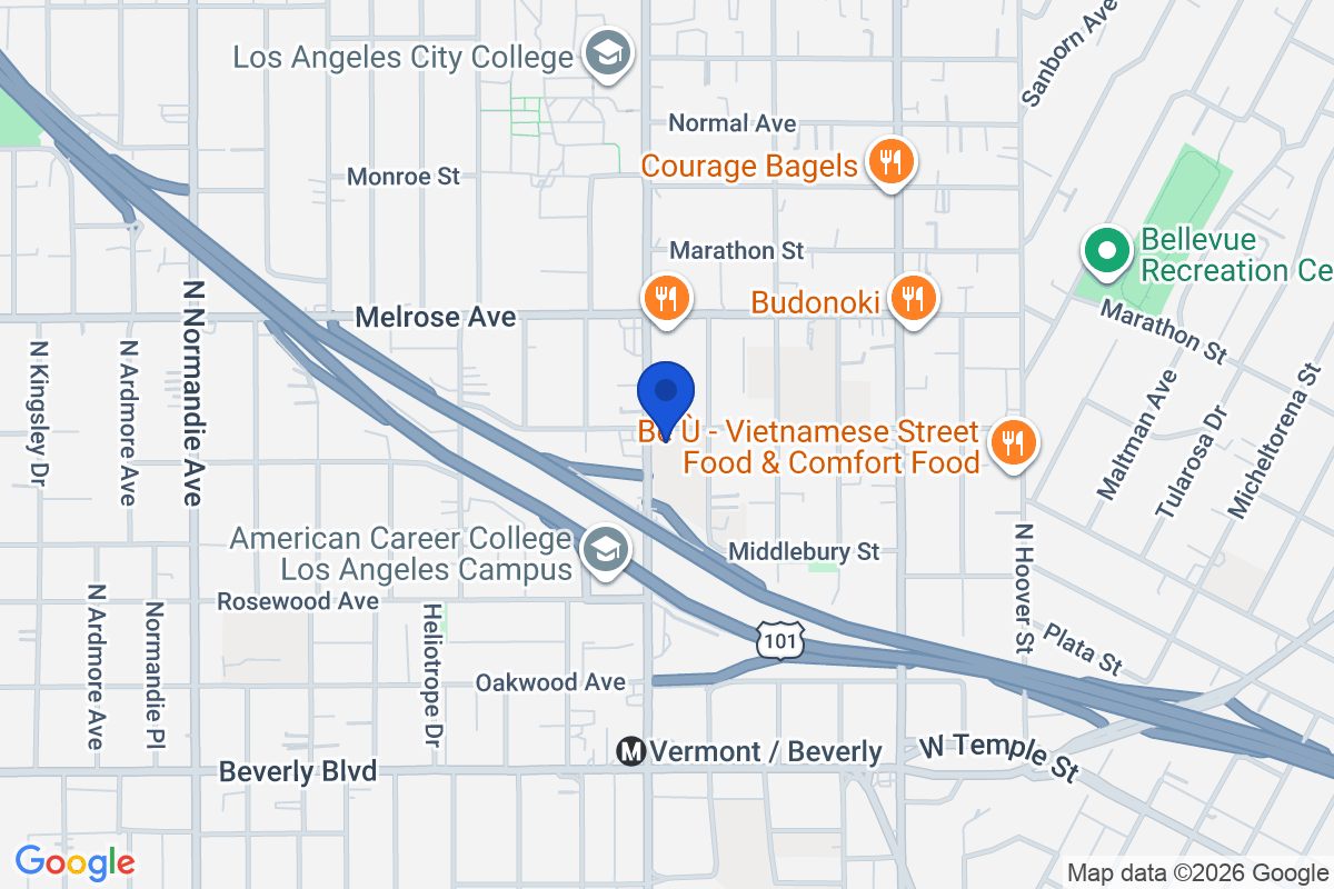 Map showing the location of West Coast University in Los Angeles , California