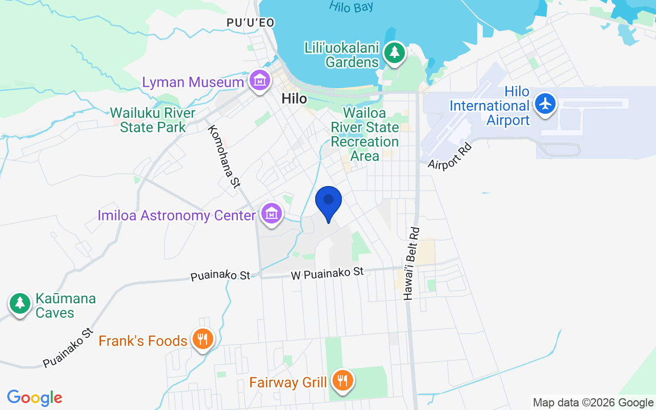 Map of the 1 pharmacy school campus in Hawaii