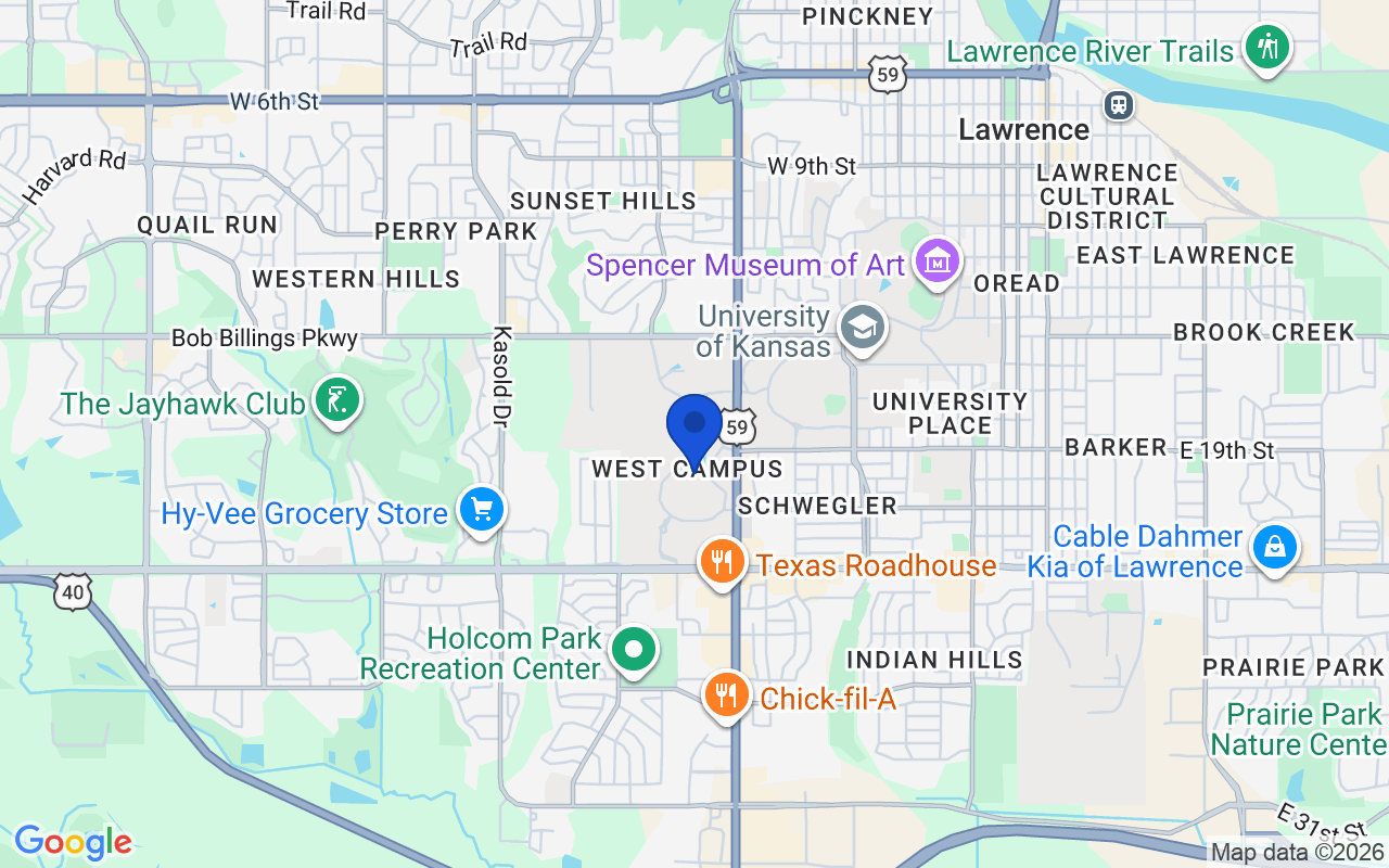 Map of the 1 pharmacy school campus in Kansas