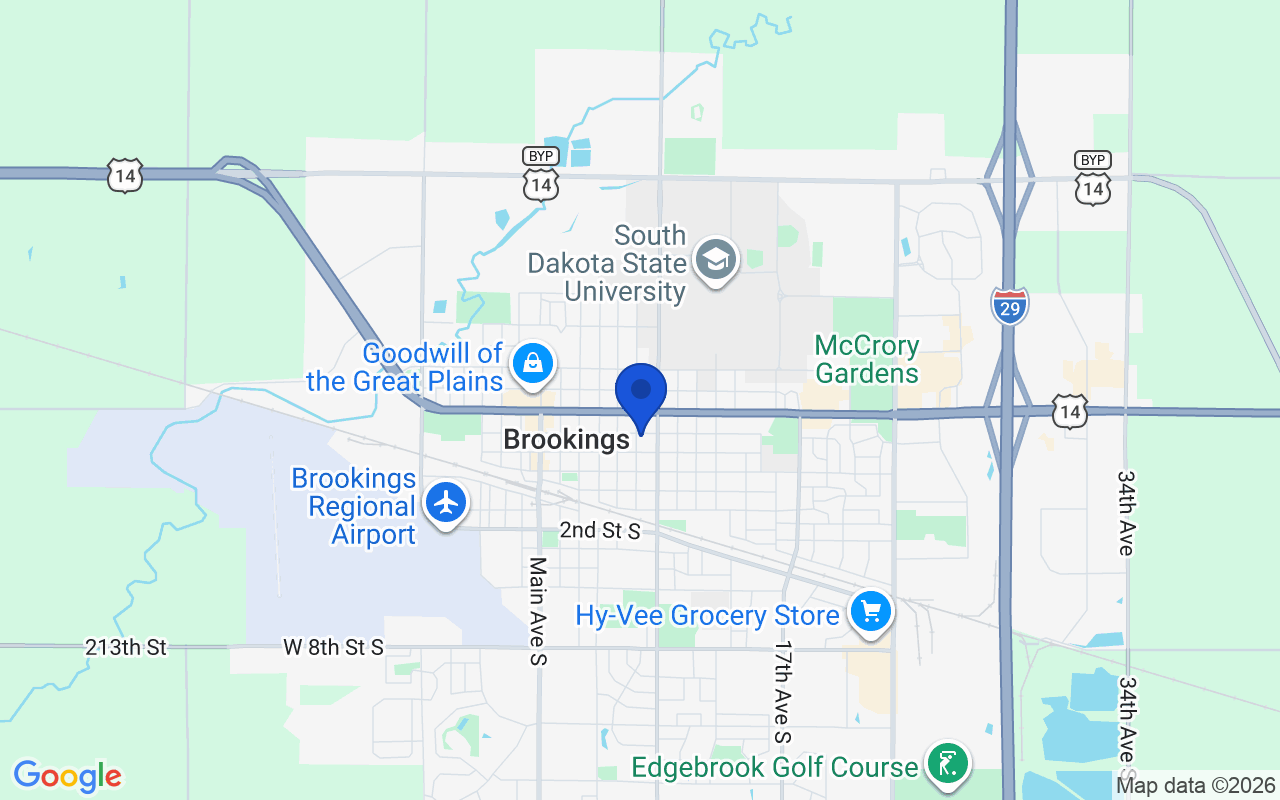 Map of the 1 pharmacy school campus in South Dakota