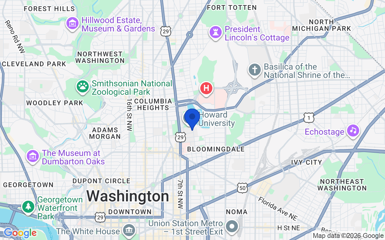 Map of the 1 pharmacy school campus in Washington D.C.